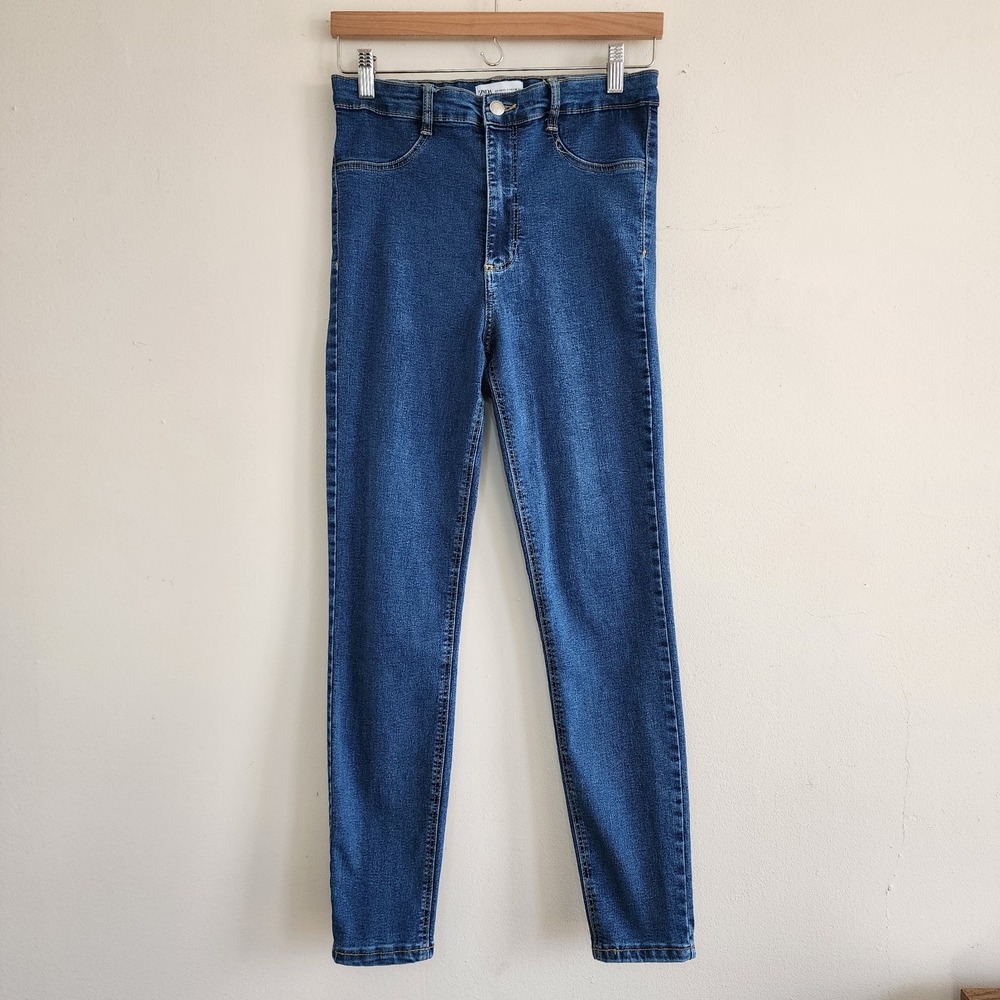 Zara Womens Skinny Jeans Size 4 Y2K Biker 90s Rocker Casual Stretchy Comfort